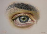 Eye Detail In Pencil Color - Water Color Pastel Pencils Drawings - By Simba   Robert Makoni, Mixed Media Drawing Artist