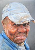 Old School - Water Color Pastel Pencils Paintings - By Simba   Robert Makoni, Mixed Media Painting Artist