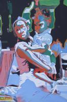Teen Mom - Acrylic On Canvas Paintings - By Jon Calvert, Visual Art Painting Artist