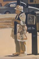 The Bus Stop - Acrylic On Canvas Paintings - By Jon Calvert, Visual Art Painting Artist