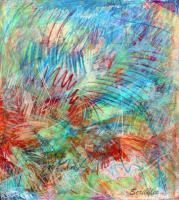 Abstract - Scribbles - Acrylic And Pastels On Canvas