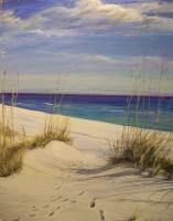 Footprints To The Beach - Acrylics Paintings - By Deborah Boak, Landscapes And Seascapes Painting Artist