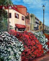 Landscapes  Seascapes - Flowers On Main Street - Acrylic On Canvas