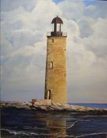 Whaleback Lighthouse - Acrylic On Canvas Paintings - By Deborah Boak, Realism Painting Artist