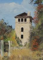 Fall At The Water Tower - Acrylic On Board Paintings - By Deborah Boak, Realism Painting Artist