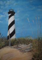 View Of Cape Hatteras Lighthouse - Acrylic On Board Paintings - By Deborah Boak, Realism Painting Artist