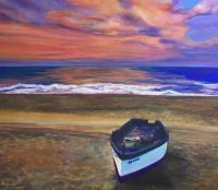 Cape Cod Sunset - Acrylic On Canvas Paintings - By Deborah Boak, Realism Painting Artist