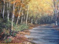 Fall Road - Acrylic On Canvas Paintings - By Deborah Boak, Realism Painting Artist