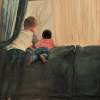 Sibling Heart-To-Heart - Acrylic On Canvas Paintings - By Deborah Boak, Realism Painting Artist