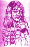 Circle Girl - Crayola Markers Drawings - By Steve Z Hogan, Modernism Drawing Artist