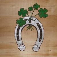 Lucky Horse Shoe - Acrylics Woodwork - By Kevin Froese, Burned In Then Painted Woodwork Artist