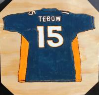 Tebow - Acrylics Woodwork - By Kevin Froese, Burned In Then Painted Woodwork Artist