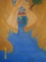 Paradise Island - Oil Pastel Drawings - By Cameron Allender, Beauty In Nature We Forgot Drawing Artist