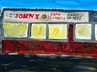 Johns Burgers - Acrylic On Canvas Paintings - By Maggie Cruser, Magsterville Painting Artist