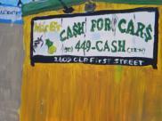 Mrs Bs Cash For Cars - Acrylic On Canvas Paintings - By Maggie Cruser, Magsterville Painting Artist