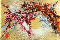 Cherry Blossoms - Zen Art Paintings - By Nola Tresslar, Florals Painting Artist