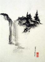 Serenity - Ink Sumi Paintings - By Nola Tresslar, Asian Painting Artist