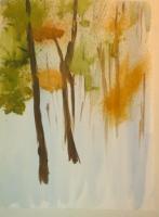 Woods In The Morning - Water Colour Paintings - By David John Lane, Nature Painting Artist