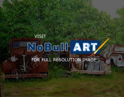 Vehicles - Medina Truck Stop - Oil On Canvas