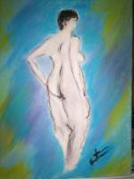 In Pose Form - Oil Paint  Oil Pastels On Canv Paintings - By Peter Antinoro Phd, Figurative Painting Artist