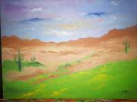 Desert Summer - Acrylic On Canvas Paintings - By Peter Antinoro Phd, Landscape Painting Artist