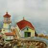 Lighthouse Point Reyes California - Watercolor Paintings - By Artist Irina Sztukowski, Realism Painting Artist