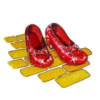 Watercolor Illustrations - Wizard Of Oz-Ruby Slippers - Sold - Watercolor