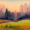 Around Pushkino Autumn - Watercolor On Paper 346 X 238  Paintings - By Yurii Makovetsky, Realism Painting Artist