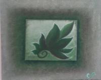 Duce Dark Leaf - Acrylic And Pastals Paintings - By Cecilia Knox, Abstract Painting Artist