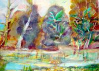 The Urban Pond - Add New Artwork Medium Paintings - By David Jarrett, Traditional Painting Artist