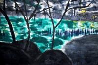 Murky Waters - Watercolor Paintings - By John Klimczak, Abstact Landscape Painting Artist