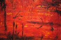 Fire Swamp - Add New Artwork Medium Paintings - By John Klimczak, Abstact Landscape Painting Artist