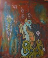 Sea Horse - Acrylic Paintings - By Anthony Manuel, Unknown Painting Artist