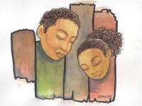 Boy And Girl In Thought - Watercolor Paintings - By George Stanley Jr, Abstract Painting Artist