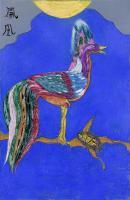 My Artworks - Magic Bird Phoenix - Pastel Marker Acryls