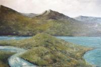 Landscape - Landscape With River - Oil On Canvas