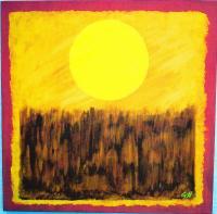 Harvest Sun - Acrylic On Gallery Wrapped Can Paintings - By Grace Simkins, Abstract Landscape Painting Artist