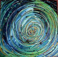Star Tunnel- A Collaboration With Eric Simkins - Acrylic On Gallery Wrapped Can Paintings - By Grace Simkins, Abstract Painting Artist