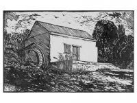 Old Mill Nieu Bethesda - Linocut Printmaking - By Alan Grobler, Graphic Printmaking Artist