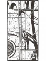 Construction Workers - Linocut Printmaking - By Alan Grobler, Graphic Printmaking Artist