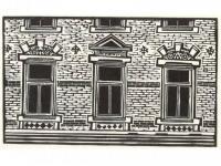 Row Of Windows Haga - Linocut Printmaking - By Alan Grobler, Graphic Printmaking Artist
