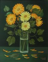 Floral Gallery - Chamomiles - Oil On Canvas