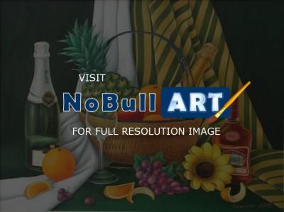Still Life Gallery - Still Life With Fruit Basket - Oil On Canvas