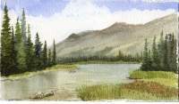 Landscape - Glacier Park - Watercolor