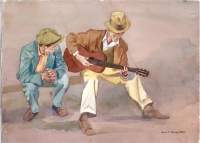 Historic - He Can Sure Play That Guitar - Watercolor