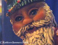 Atilt Kringle Face Detail - Polymer Clay Mostly Sculptures - By C Kathleen Summers, Commercial Sculpture Artist