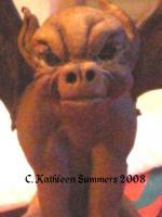 The Gargoyle Gunther - Polymer Clay Mostly Sculptures - By C Kathleen Summers, Commercial Sculpture Artist