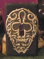 Tattoo Skull Single Switch Plate - Polymer Clay Mostly Other - By C Kathleen Summers, Commercial Other Artist