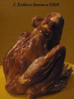 Brown Frog - Polymer Clay Mostly Sculptures - By C Kathleen Summers, Commercial Sculpture Artist
