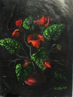 Plastic Flowers - Canvas Paintings - By Ana Calin, Oil Painting Painting Artist